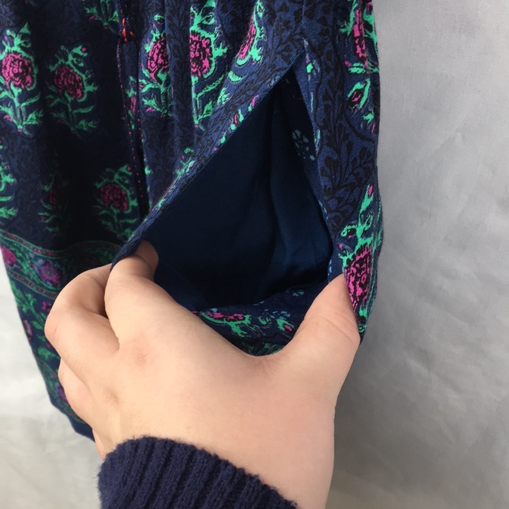 Anthropologie Kaleo Navy Floral Off the Shoulder romper Size XS NEW With Tags - Picture 14 of 16